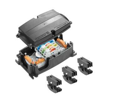 Bloc de jonction de distribution d’énergie avec boîtiers, AC, IP65, complet, Ren