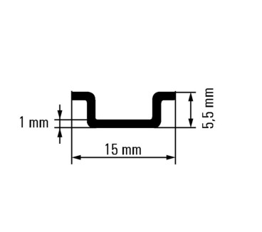 TS 15X5/LL 2M/ST/ZN Rails-accessoires (PT19) Rail profilé