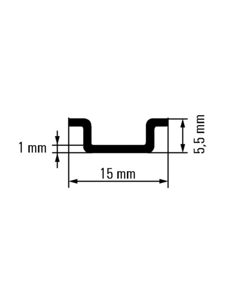 TS 15X5/LL 2M/ST/ZN Rails-accessoires (PT19) Rail profilé