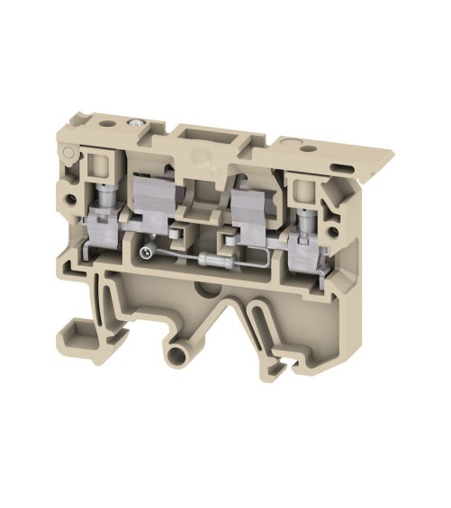 Borne à fusible, Raccordement vissé, beige , 4 mm², 6.3 A, 24 V, 1 étage, 2C