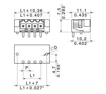 SL-SMT 3.50/15/90RF 1.5SN BK BX - Connecteurs pour CI pas inf 5mm