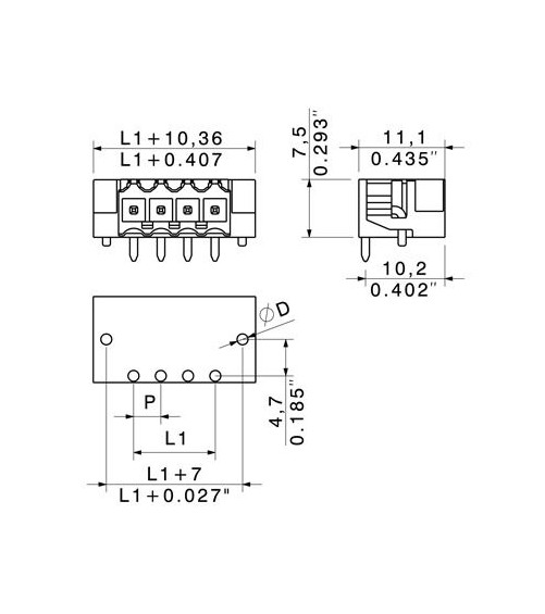 SL-SMT 3.50/15/90RF 1.5SN BK BX - Connecteurs pour CI pas inf 5mm