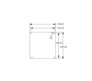 Plaque de maintien (boîtier), Klippon TB (Terminal Box), 199 x 205 x 1.5 mm
