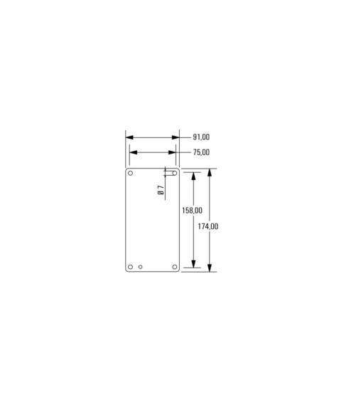 Plaque de maintien (boîtier), Klippon TB (Terminal Box), 91 x 174 x 1.5 mm
