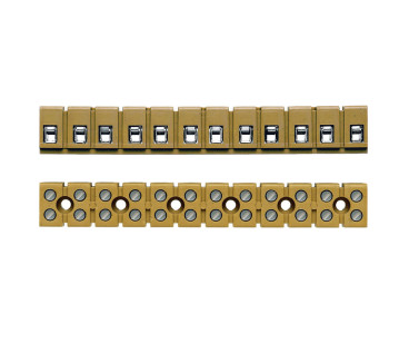 Barrette de raccordement mono- et multipolaire, Raccordement vissé, Jaune moyen,