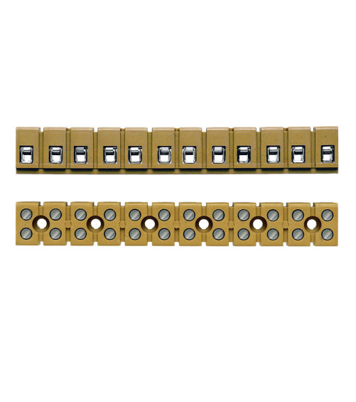 Barrette de raccordement mono- et multipolaire, Raccordement vissé, Jaune moyen,
