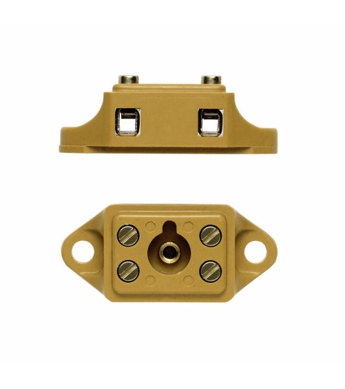 Barrette de raccordement mono- et multipolaire, Raccordement vissé, Jaune moyen,