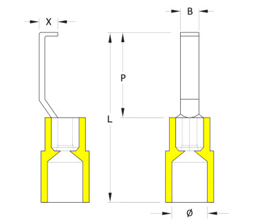 Cosse, Isolation: PC, Section de raccordement du conducteur, max.: 6 mm², jaune