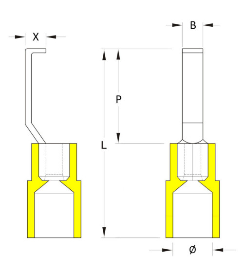 Cosse, Isolation: PC, Section de raccordement du conducteur, max.: 6 mm², jaune