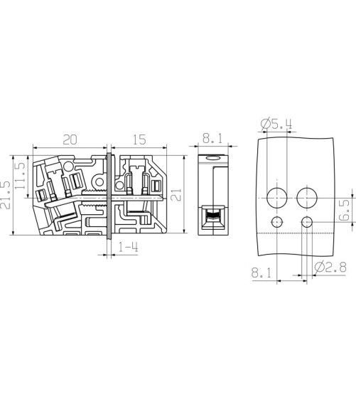 WGK 4 BK BX - Bornier traversant WGK OMNIMATE Power - série WGK, Borne traversan