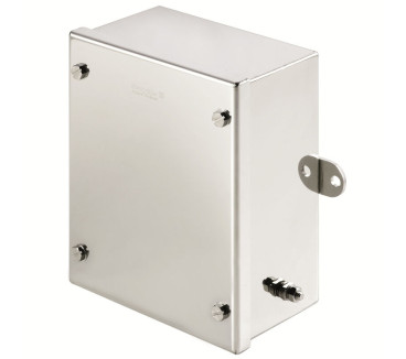 Boîtier métallique Ex, 120 x 150 x 80 mm, poli miroir, Plaque de presse-étoupes: