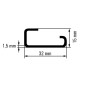 TS 32X15 2M/ST/ZN Rails-accessoires (PT19) Rail profilé