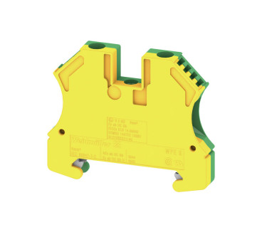 Borne de protection, Vissé, Vert/jaune, 6 mm², 800 V, 2 connexions