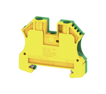 Borne de protection, Vissé, Vert/jaune, 10 mm², 800 V, 2 connexions