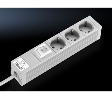 7240120 Bandeau 3 prises Schuko + inter.